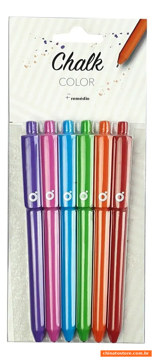 Caneta Gel Colorida Premec Chalk Colors Ótima Com 06 Cores